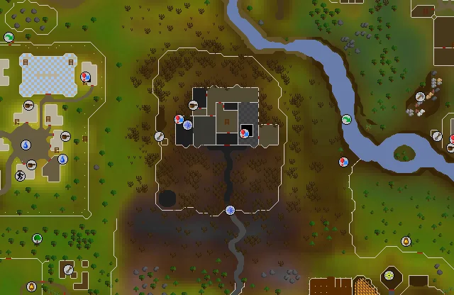 Map of Draynor Manor where this quest begins