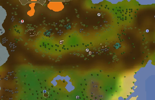 Map of Feldip Hills where this quest begins