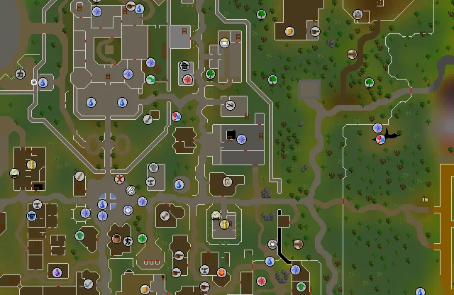 Map of Varrock Museum where this quest begins