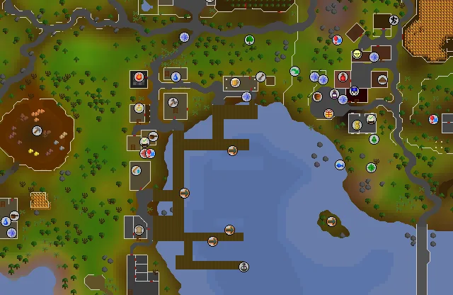 Map of Port Sarim where this quest begins