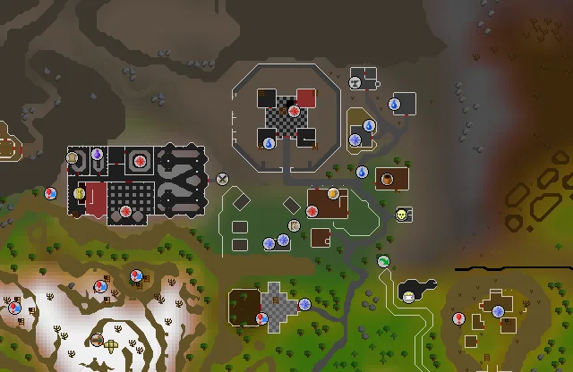 Map of Burthorpe where this quest begins