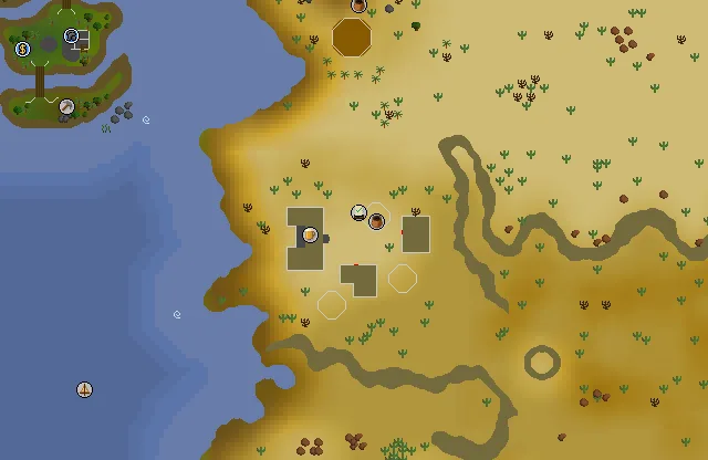 Map of Bedabin Camp where this quest begins
