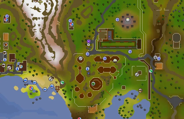 Map of Taverley where this quest begins