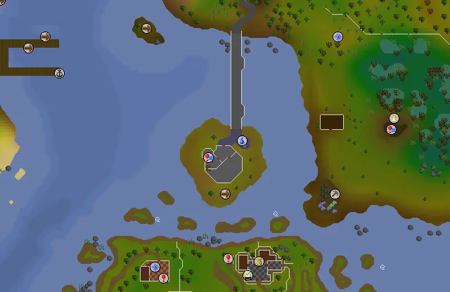 Map of Wizards' Tower where this quest begins