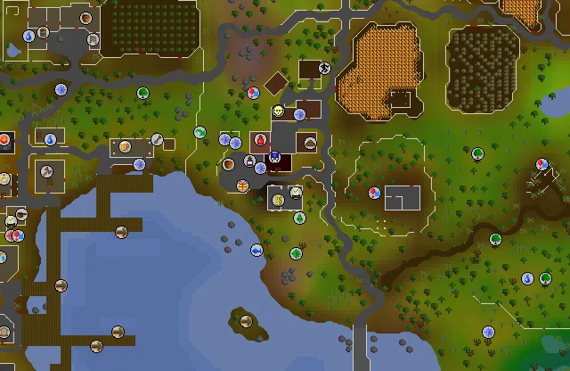 Map of Draynor Village where this quest begins