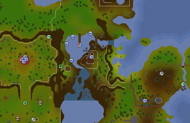 Map of Baxtorian Falls where this quest begins